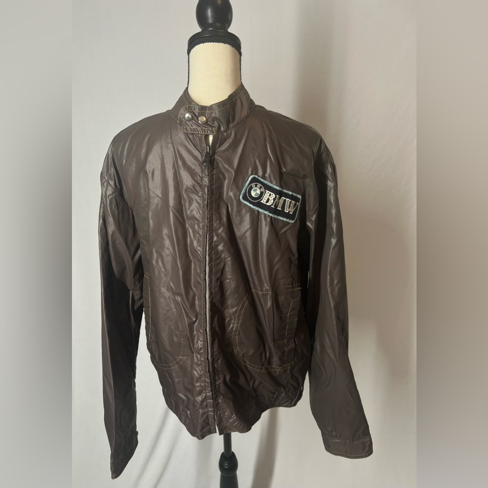 Vintage Exclusive Styling brown nylon jacket with BMW patch.
